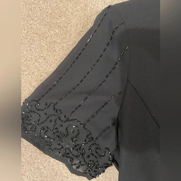 Vintage Black Beaded Dress - Picture 3 of 9